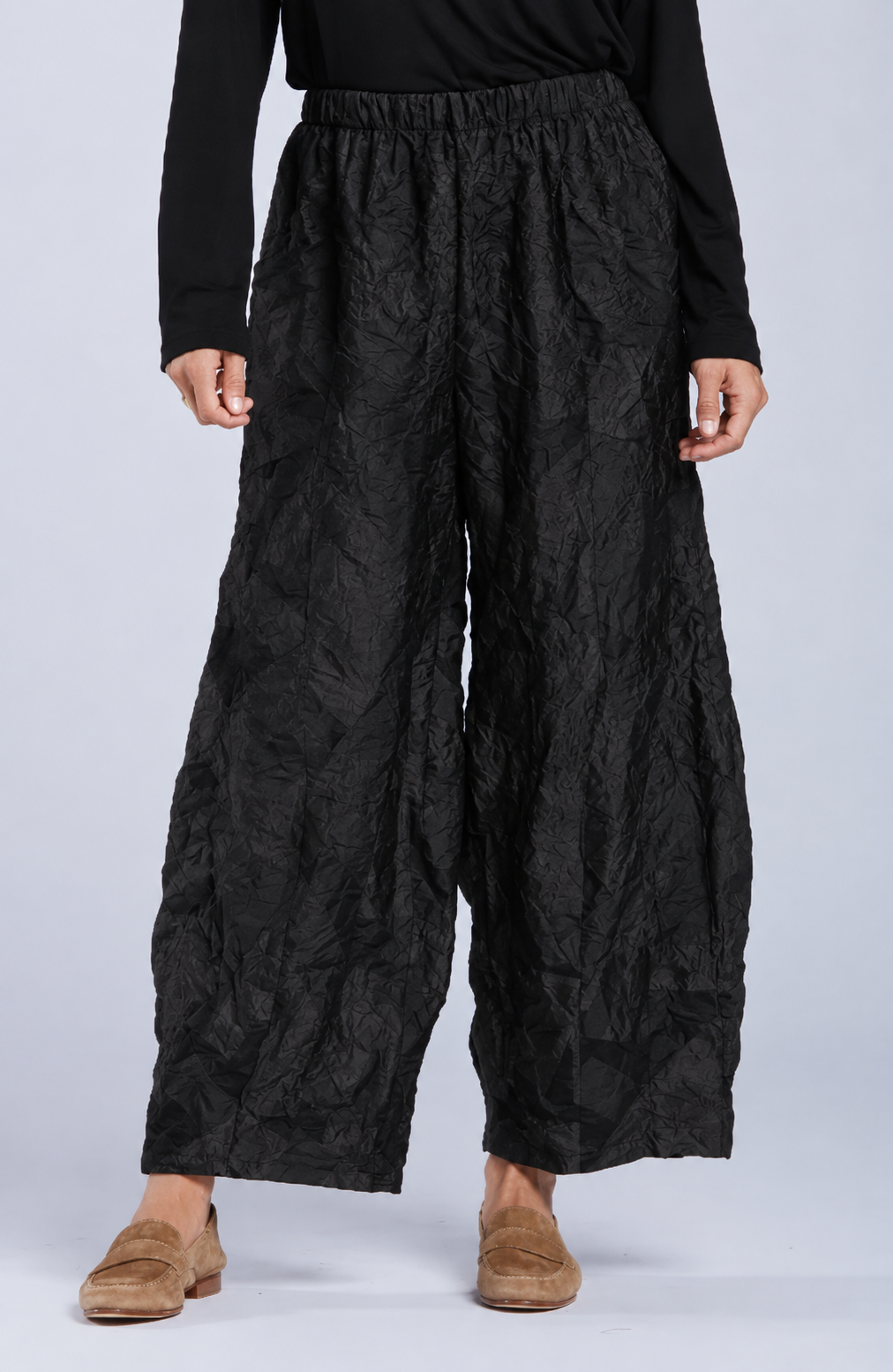 Sydney Project Paulina Wide Leg Flowy Abstract Pant  - CJP103 - BLACK