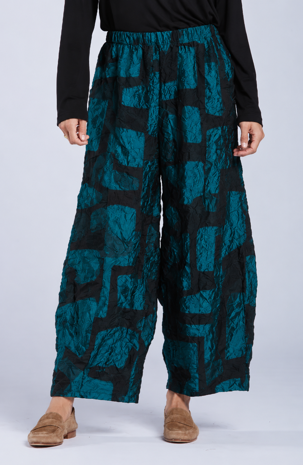 Sydney Project Paulina Wide Leg Flowy Abstract Pant  - CJP103 - JADE