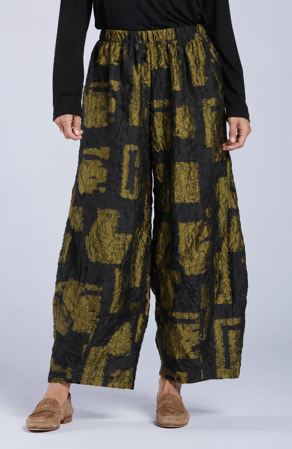 Sydney Project Paulina Wide Leg Flowy Abstract Pant  - CJP103 - KIWI