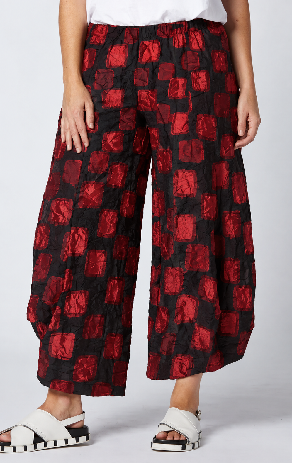 Sydney Project Allie Wide Leg Flowy Pant - CJP115 - RED PEBBLES