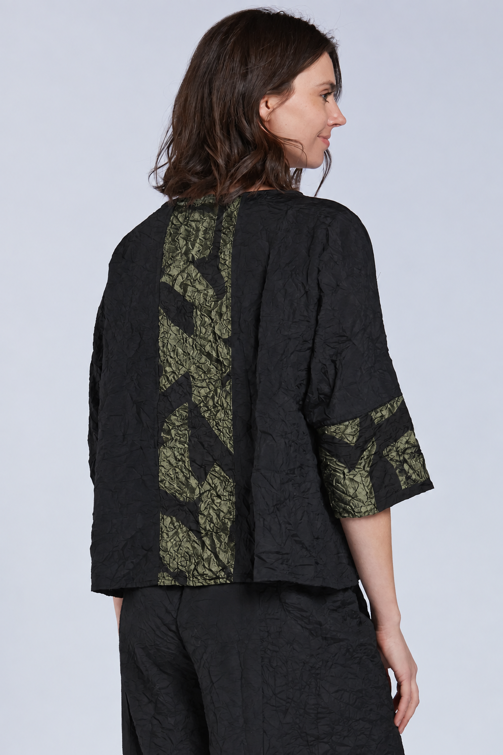 Sydney Project Tori Round Neck 3/4 Sleeve Boxy Top - CJT1088 - OLIVE