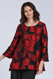 Sydney Project Flair Round Neck Relaxed Fit Long Top - CJT1126 - CRIMSON