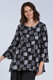 Sydney Project Flair Round Neck Relaxed Fit Long Top - CJT1126 - SILVER PEBBLES