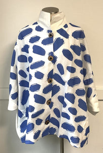 CUPCAKE INTERNATIONAL- CL13-9104-A/ BLUE BRUSH STROKE COTTON JACKET