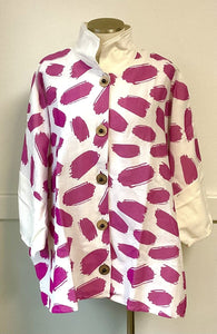 CUPCAKE INTERNATIONAL- CL13-9104-C/ PINK BRUSH STROKE COTTON JACKET