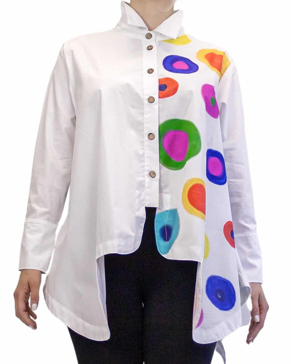 CUPCAKE INTERNATIONAL- CL14-1003-F/ COLORFUL DOTS BANGKOK COTTON SCALLOP SWING TOP