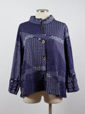 CUPCAKE INTERNATIONAL- CL14-1024-D/ NAVY BLUE PATCH COTTON KNIT JACKET