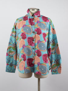 CUPCAKE INTERNATIONAL- CL14-1028-B/ TURQUOISE FLOWER TEXTURED COTTON JACKET