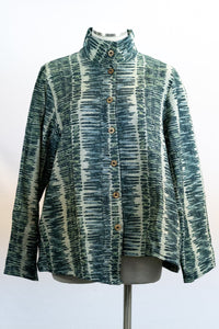 CUPCAKE INTERNATIONAL- CL15-2062-A / Green/Blue Bamboo Asymmetrical Jacket