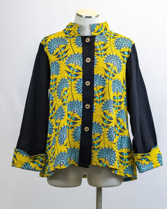 CUPCAKE INTERNATIONAL- CL15-2073-A / Cotton Knit Long Jacket in Turquoise Flower