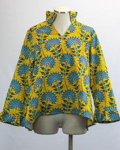 CUPCAKE INTERNATIONAL- CL15-2081-B/Cotton Peasant Blouse/Turquoise Flower