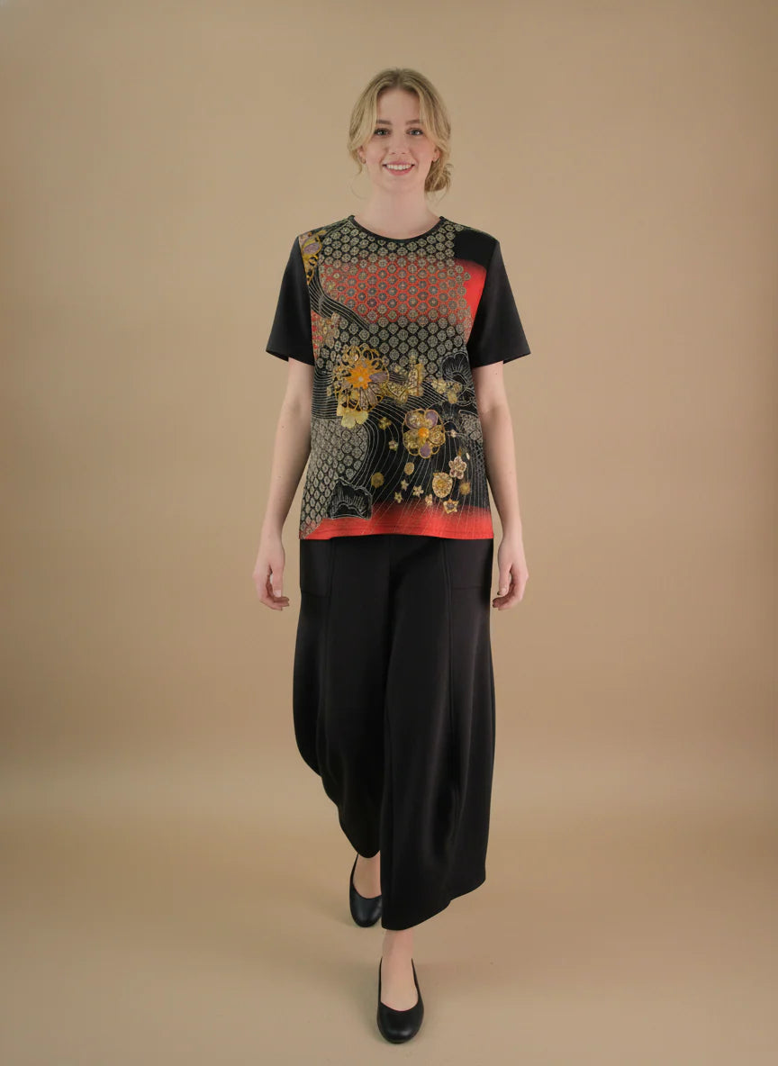 MOONLIGHT Abstract Peacock Design Short Sleeve Shirt - CM7PLY - PEACOCK