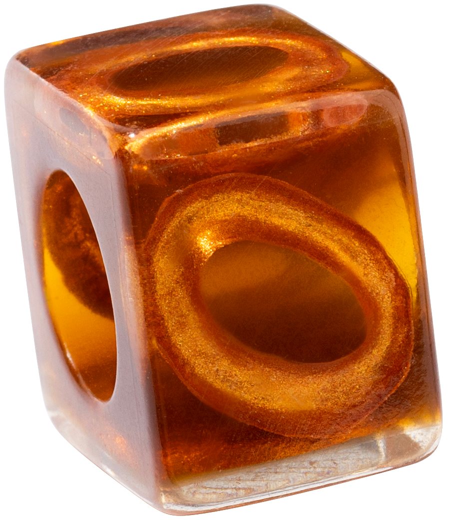ZSISKA Square w/ Circles Musee Bead - COVAB - RED/ORANGE