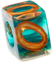 ZSISKA Square w/ Circles Musee Bead - COVAG - TEAL/ORANGE