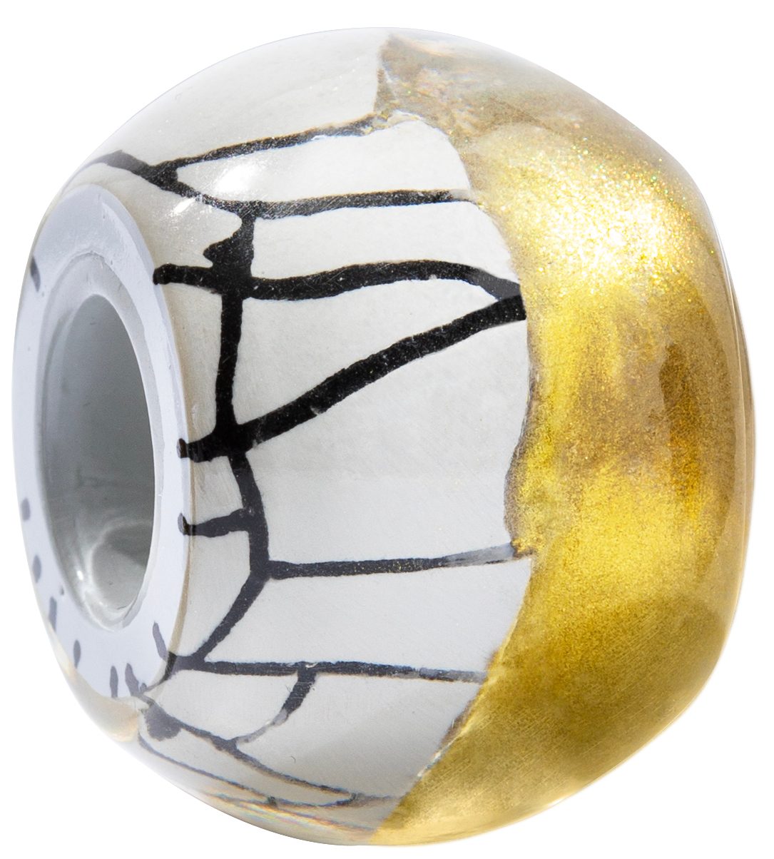 ZSISKA Bliss Glitz Crackled w/ Gold Bead - CRACG - WHITE/BLACK/GOLD