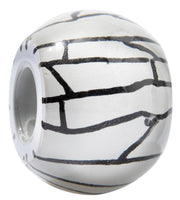 ZSISKA White & Black Crackled Musee Bead - CRACK - WHITE/BLACK
