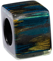 ZSISKA Multicolor Square Musee Bead - CUBP2 - TEAL/GOLD