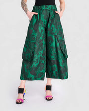 ALEMBIKA Jacquard Wide Cargo Pants - EP133E - EMERALD