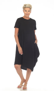 INOAH "Solid Black Textured Knit" Dress