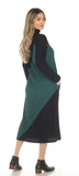 INOAH "Black & Emerald Textured Knit Maxi" - Dress