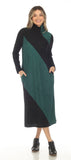 INOAH "Black & Emerald Textured Knit Maxi" - Dress