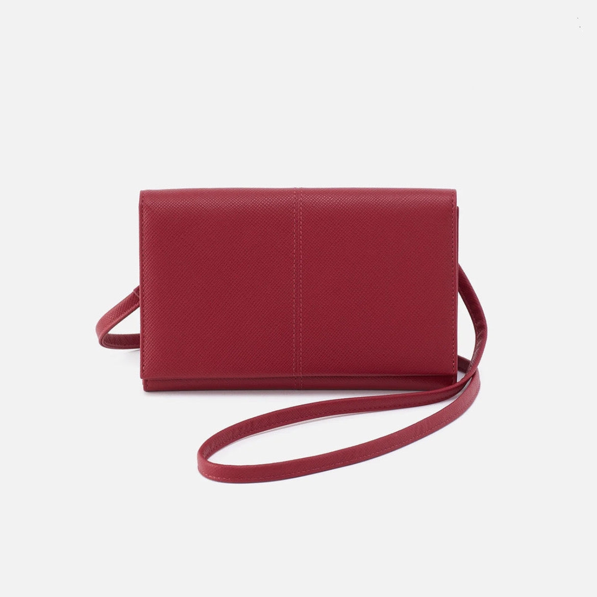 HOBO - Essential Wallet Crossbody - CRANBERRY IN SOFT SAFFIANO LEATHER