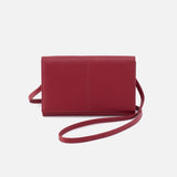 HOBO - Essential Wallet Crossbody - CRANBERRY IN SOFT SAFFIANO LEATHER