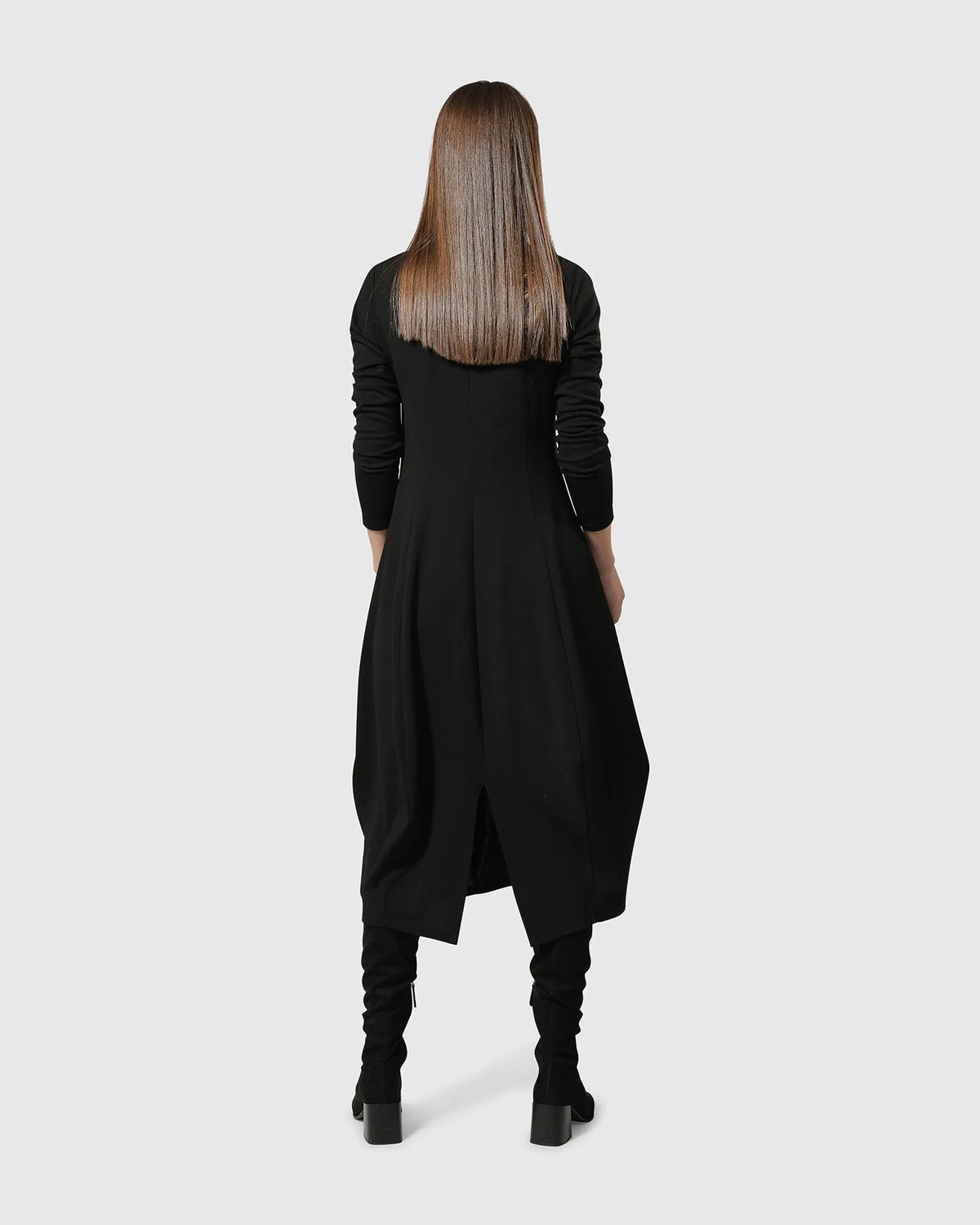 ALEMBIKA Essential Pockets Cocoon Dress - AD119B - BLACK