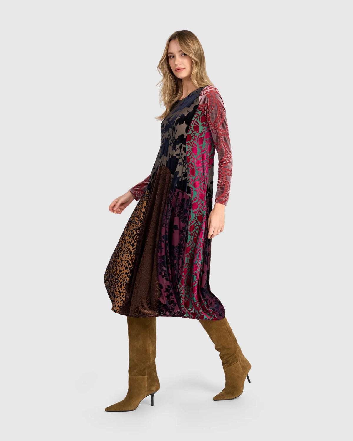ALEMBIKA Heirloom Crew Cocoon Dress - AD900R - JEWEL MULTI