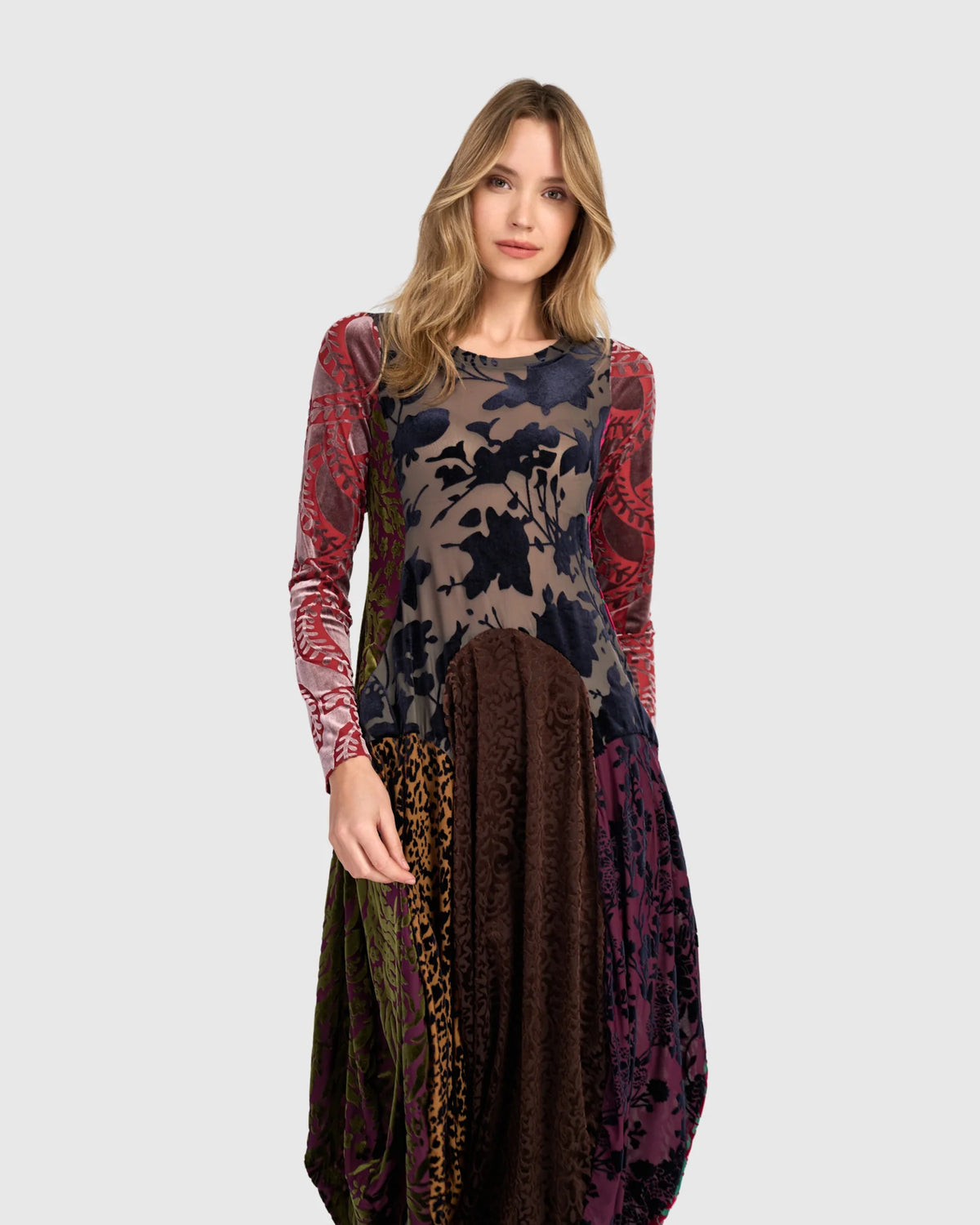 ALEMBIKA Heirloom Crew Cocoon Dress - AD900R - JEWEL MULTI