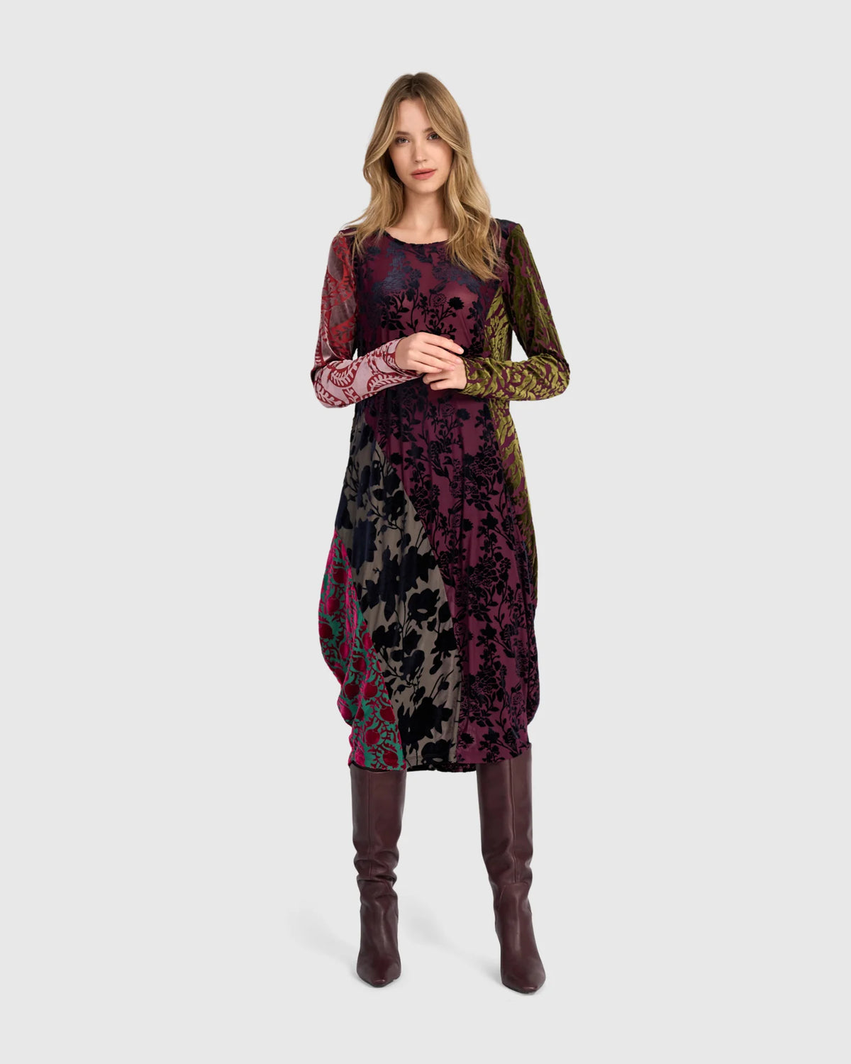ALEMBIKA Duchess Draped Dress - AD901R - JEWEL MULTI