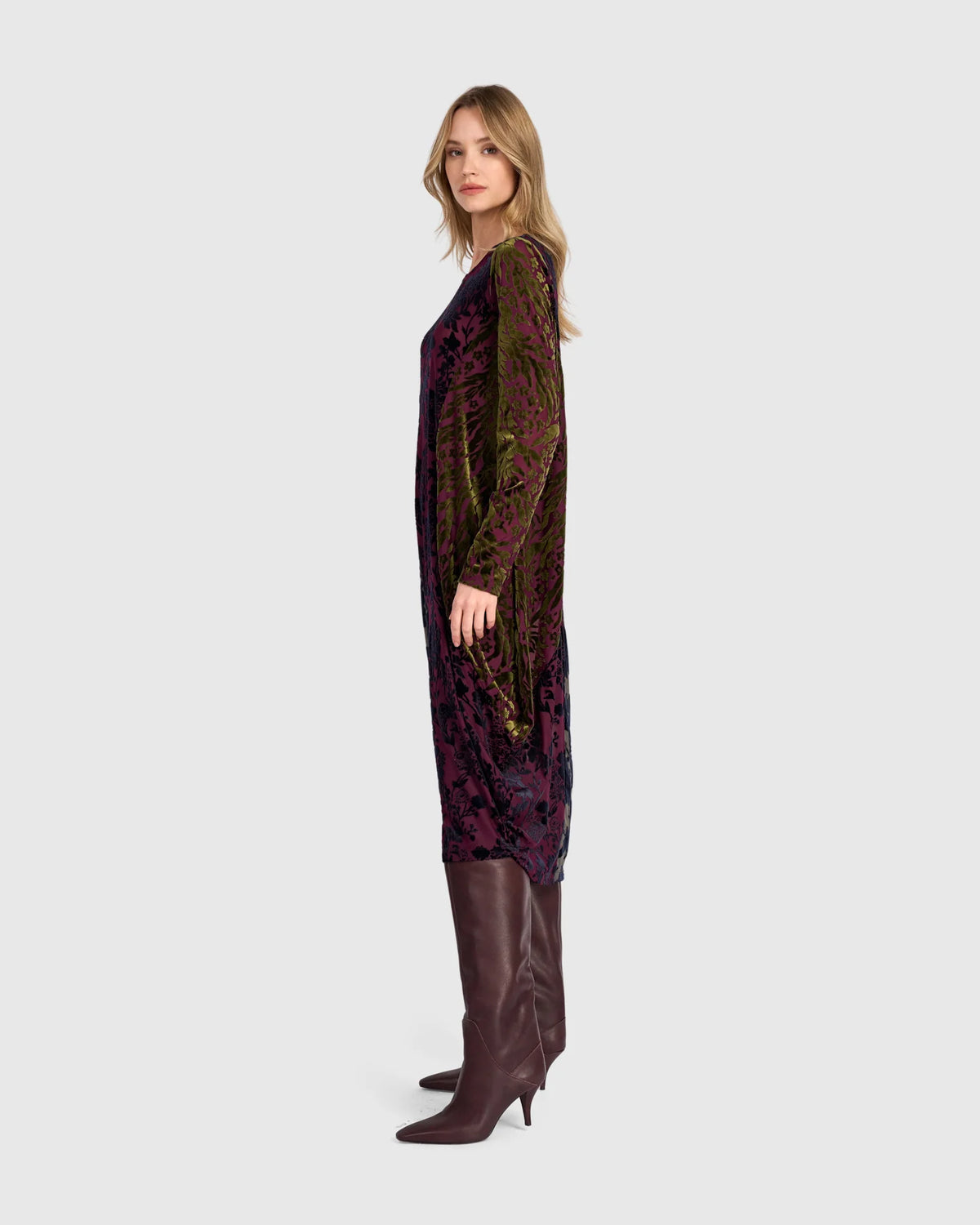ALEMBIKA Duchess Draped Dress - AD901R - JEWEL MULTI