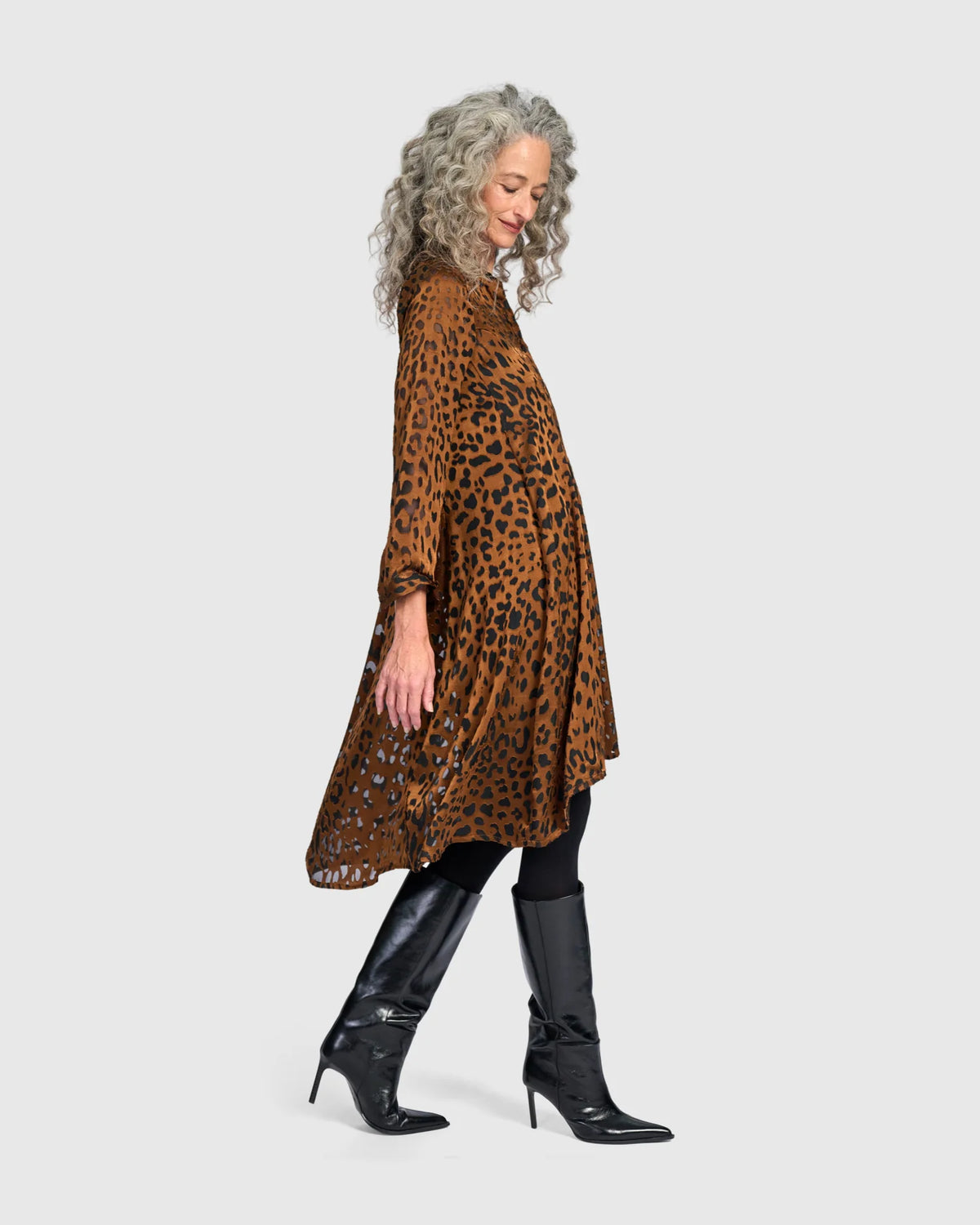 ALEMBIKA Raja Wonderful Dress - AD903C - COGNAC LEOPARD