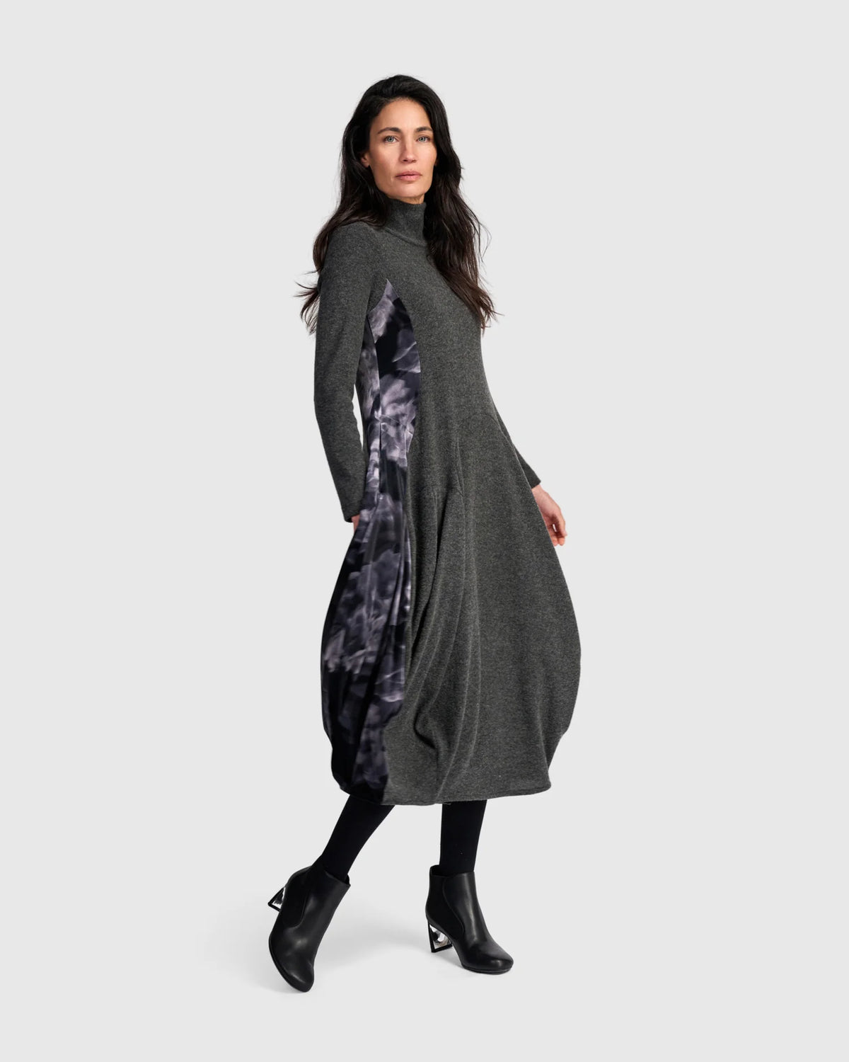 ALEMBIKA Orris Cocoon Dress - AD907G - CARBON