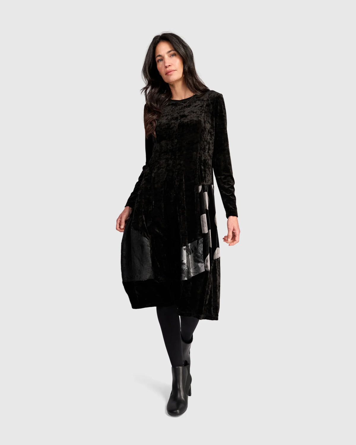ALEMBIKA Cocoon Dress - AD909M - BLACK/SILVER MIX