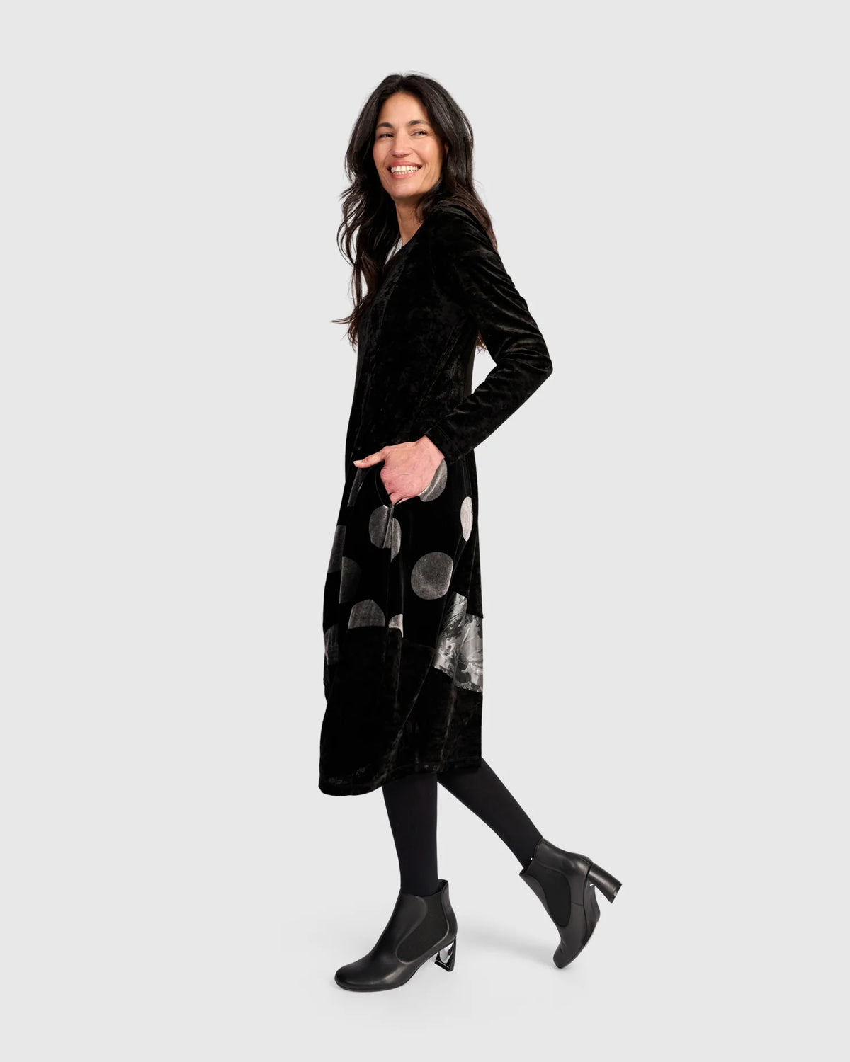 ALEMBIKA Cocoon Dress - AD909M - BLACK/SILVER MIX