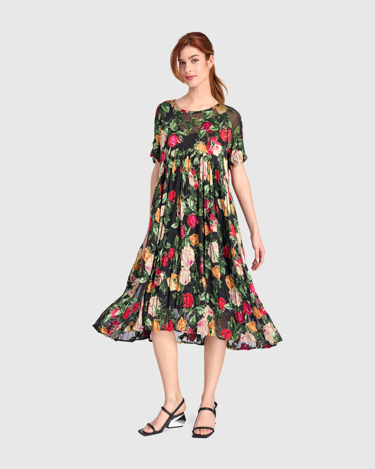 ALEMBIKA Night in The Garden Dress - ED120F - SHEER FLROAL