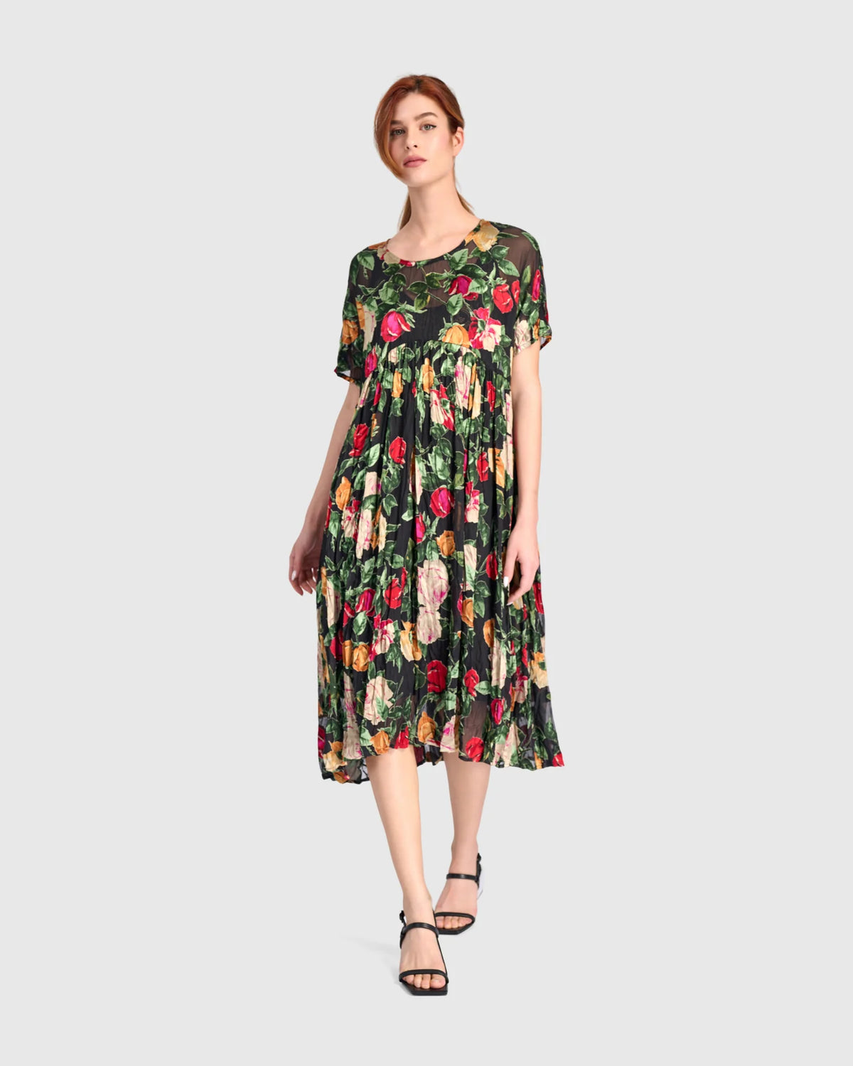 ALEMBIKA Night in The Garden Dress - ED120F - SHEER FLROAL