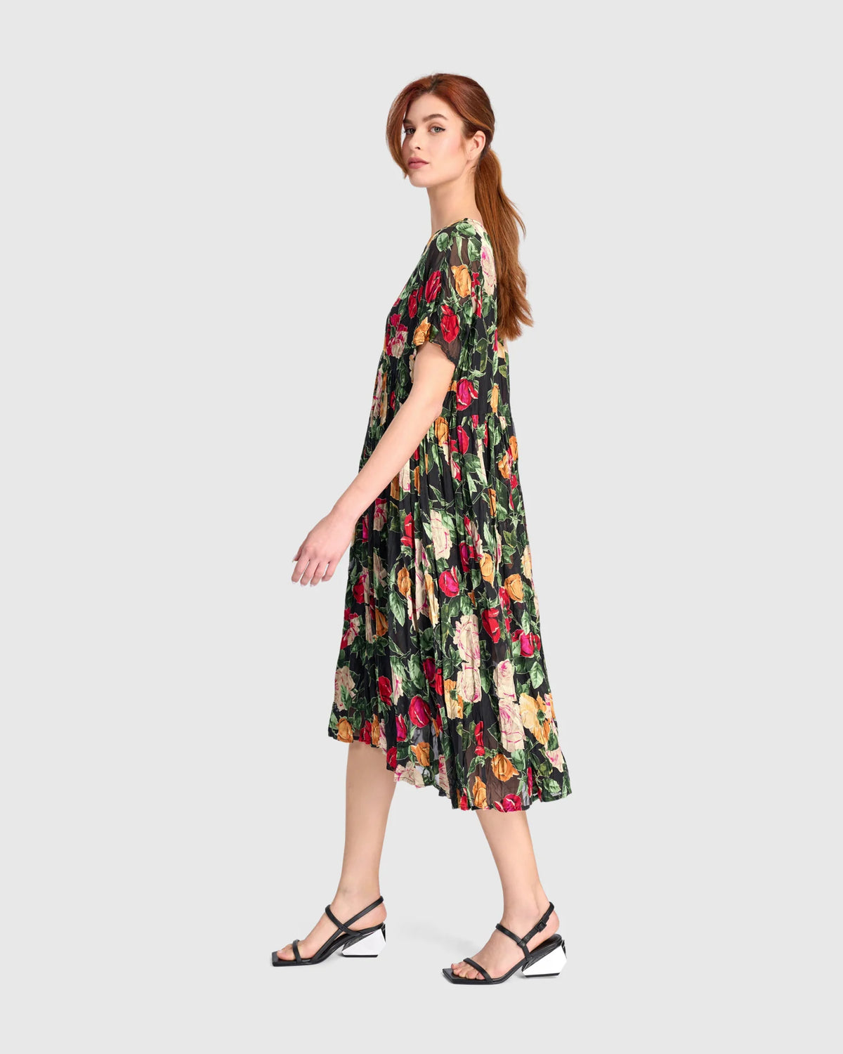ALEMBIKA Night in The Garden Dress - ED120F - SHEER FLROAL