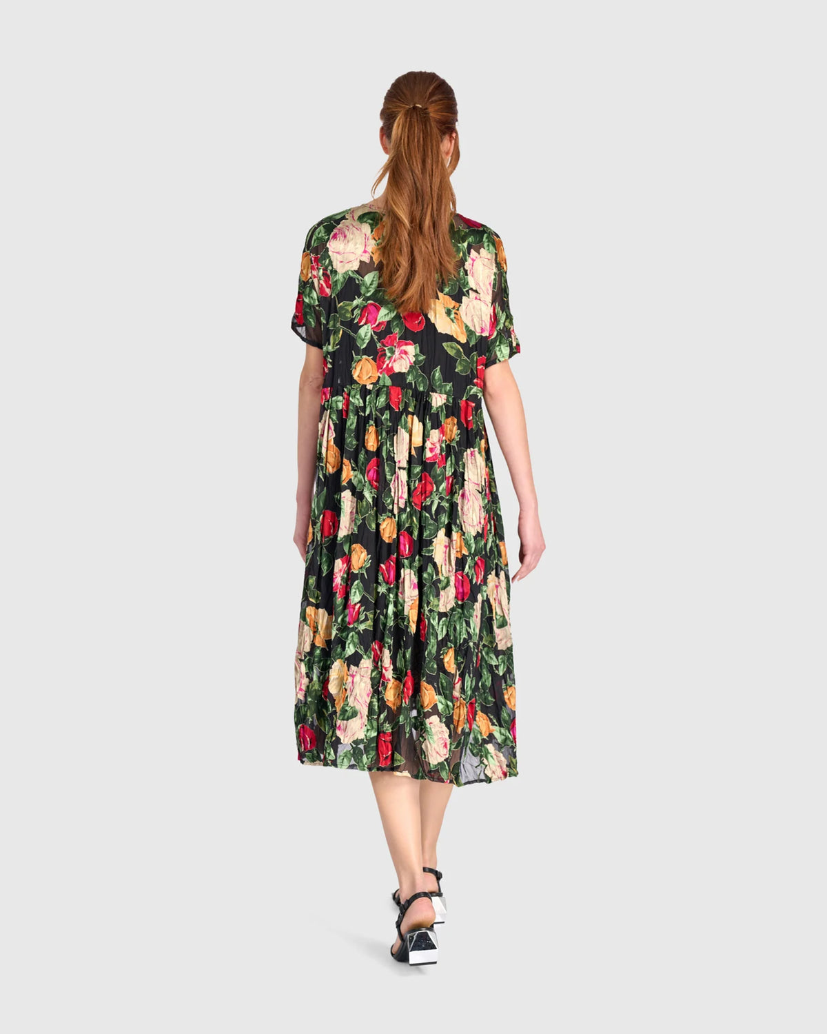 ALEMBIKA Night in The Garden Dress - ED120F - SHEER FLROAL