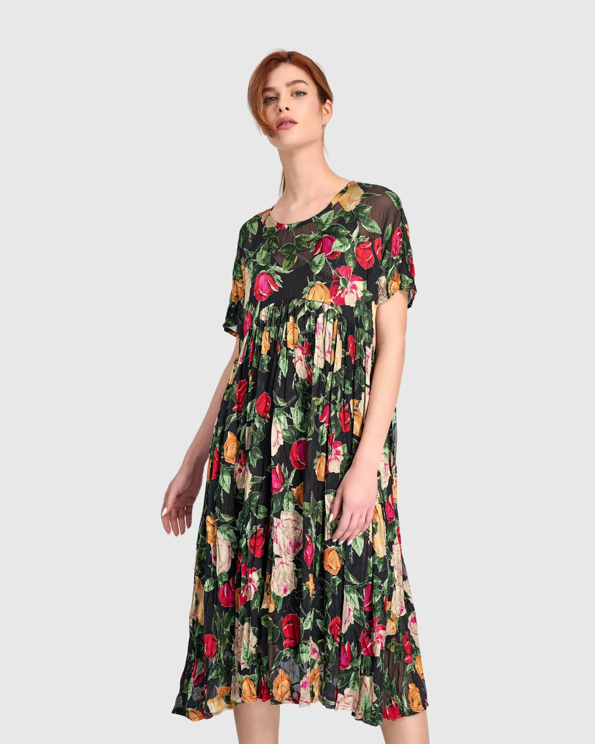 ALEMBIKA Night in The Garden Dress - ED120F - SHEER FLROAL