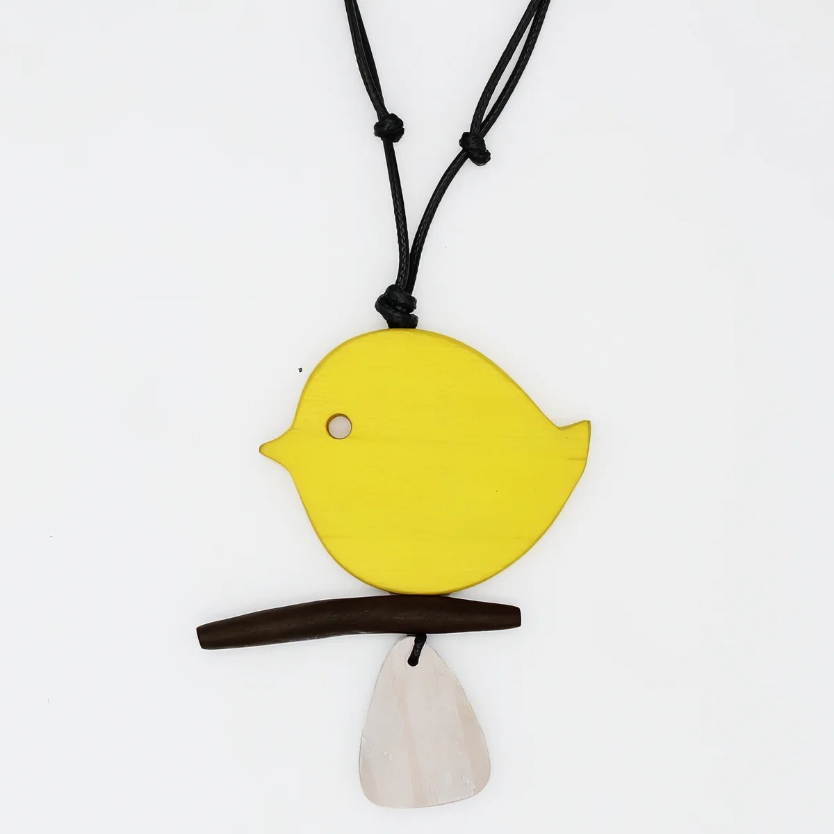 SYLCA Yellow Robin On A Branch Necklace