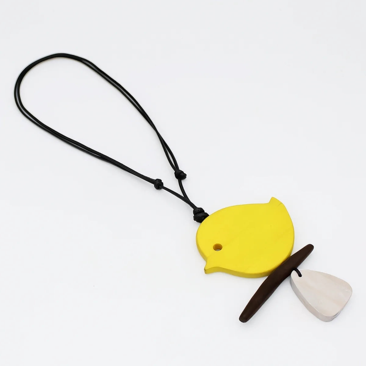 SYLCA Yellow Robin On A Branch Necklace