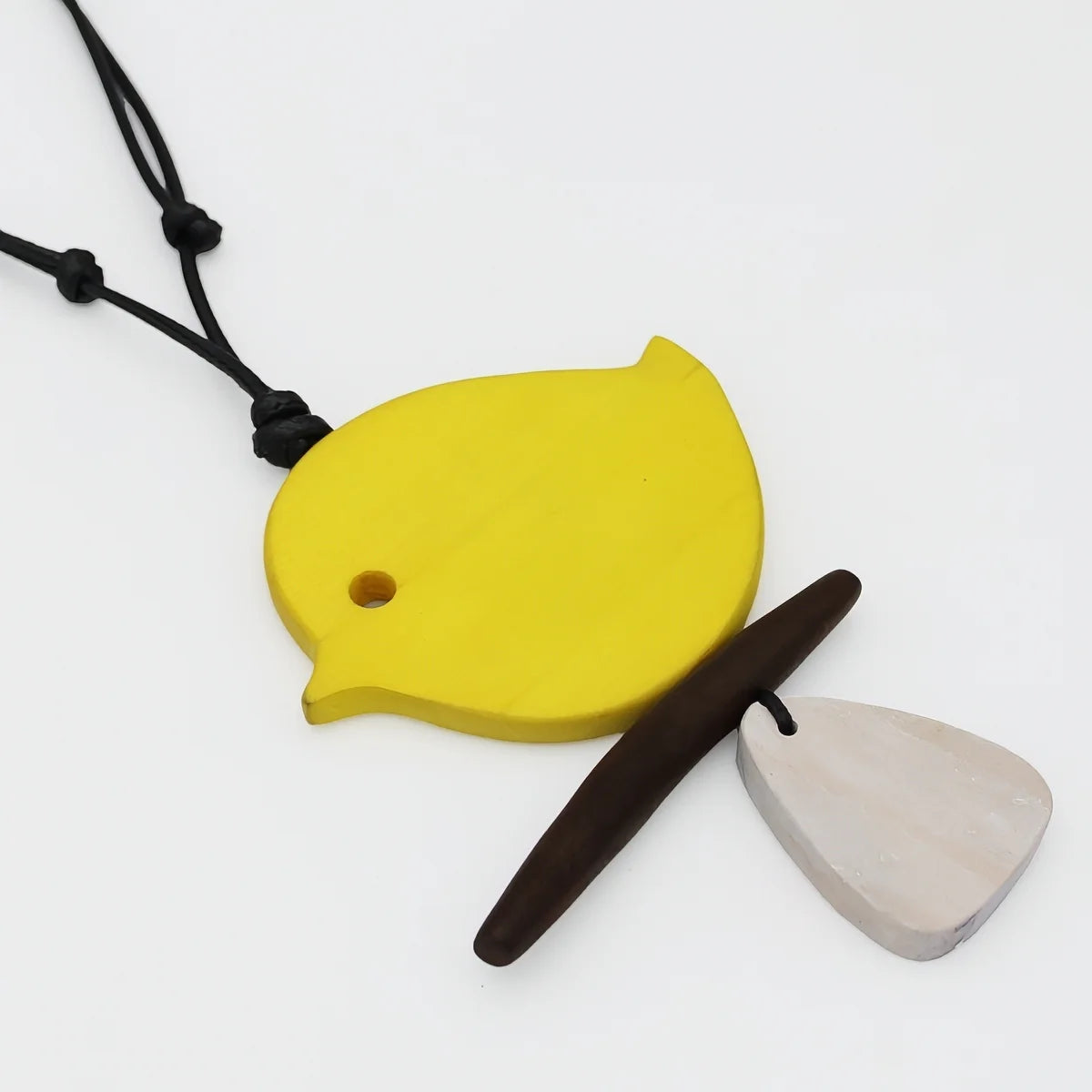 SYLCA Yellow Robin On A Branch Necklace