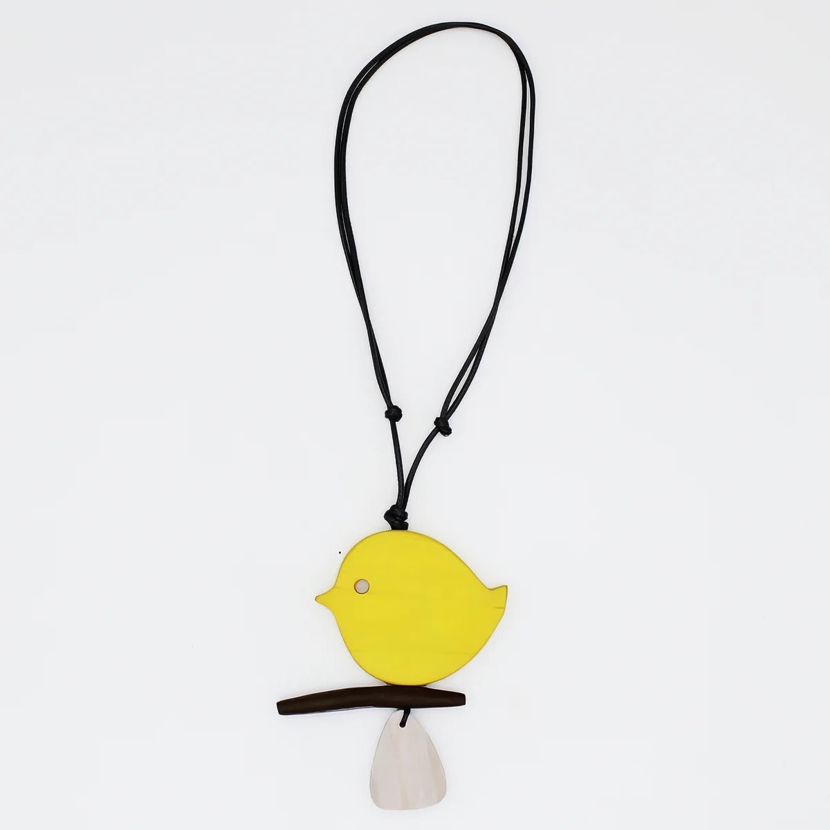 SYLCA Yellow Robin On A Branch Necklace