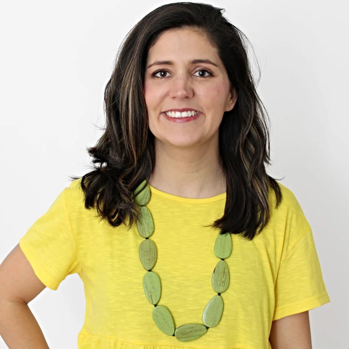 SYLCA Destiny Lime Teardrop Necklace - DW23N05 - LIME