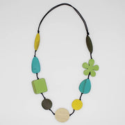 SYLCA Green Blossom Wood Necklace