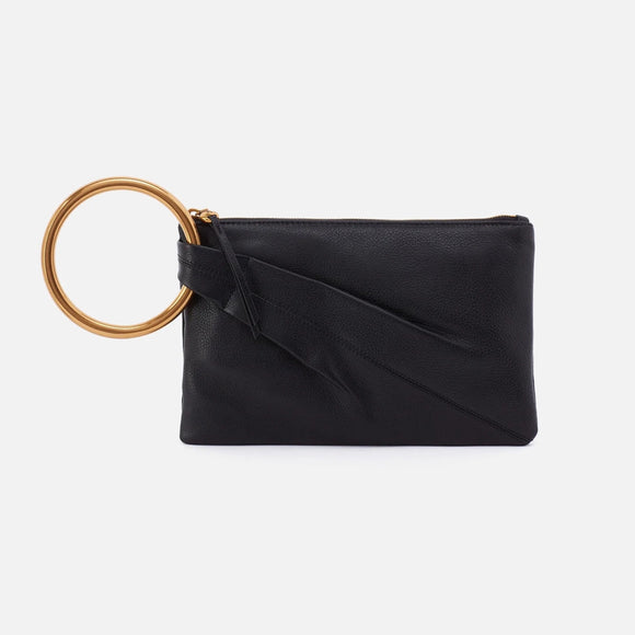 HOBO - Sheila Ring Clutch - BLACK IN PEBBLED LEATHER