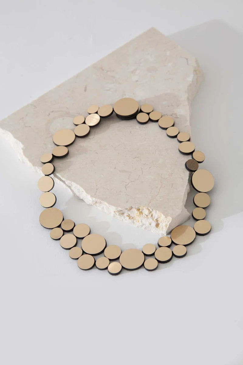 ISKIN SISTERS Small Gold Acrylic Bib Necklace - EE52GD-JN - GOLD