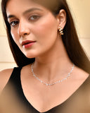 MANJUSHA Two Tone Silver & Gold Spiral Leaf Hoop - E6057